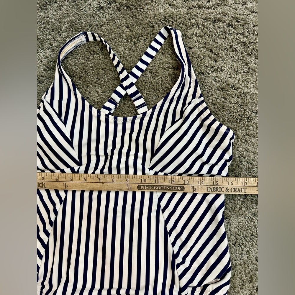 Talbots Cabana Life Crossover One Piece Nautical Strip XL - Picture 10 of 12